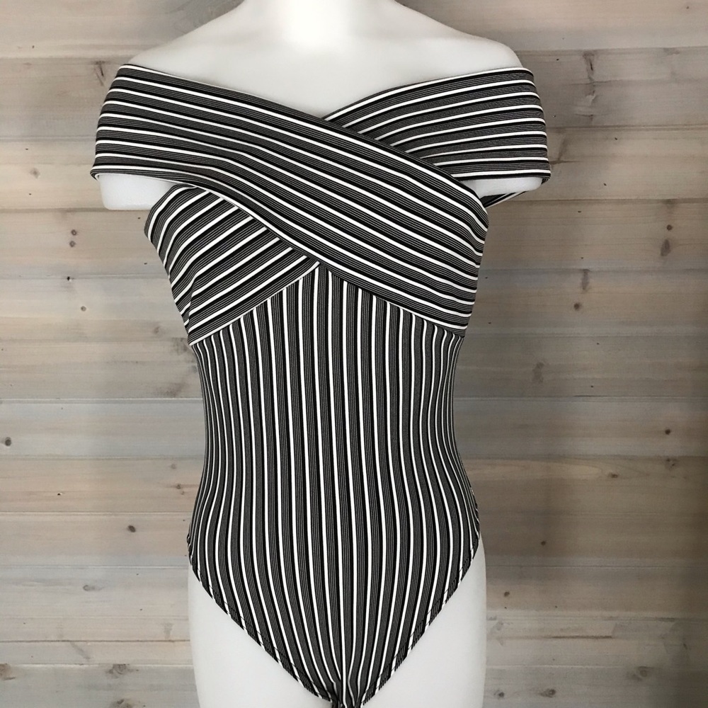 Wrap Front Off The Shoulder Bodysuit
